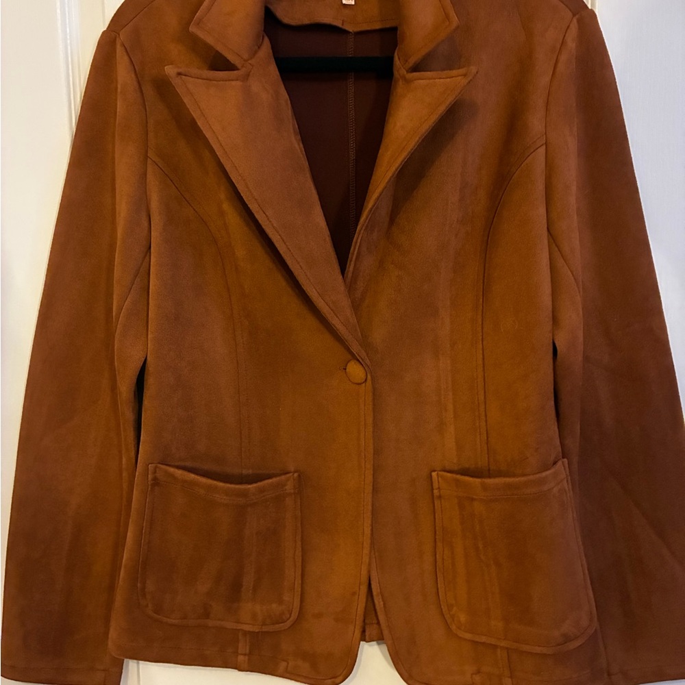 Women's Brown Faux Suede Jacket